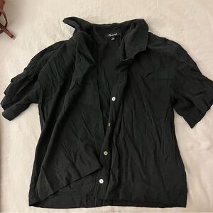 Madewell Black cropped Button-Up Shirt